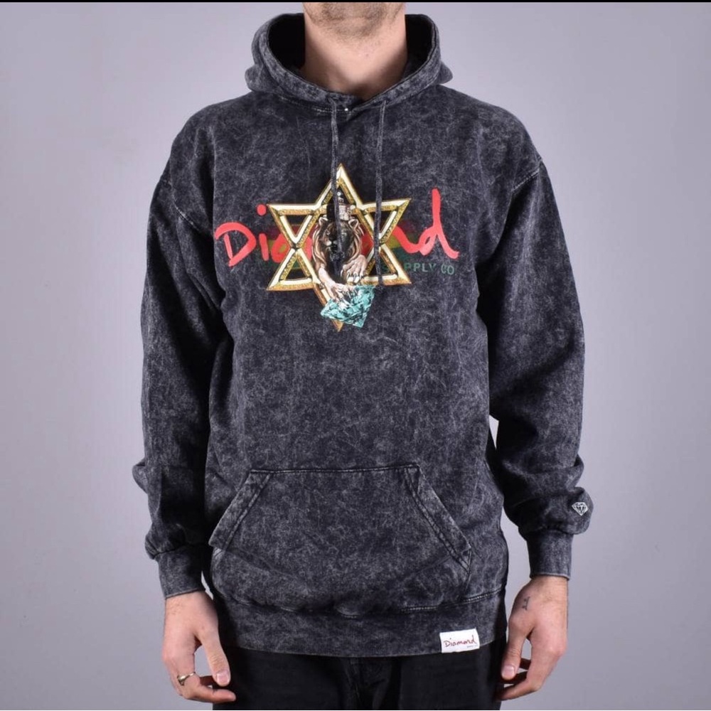 Diamond Supply Co Star of David Hoodie Green mineral wash BNWT Sz M Rare All New